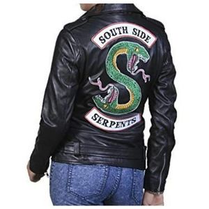 YKK Riverdale Southside‎ Serpents Biker Jackets Women Sz S Black PU Leather